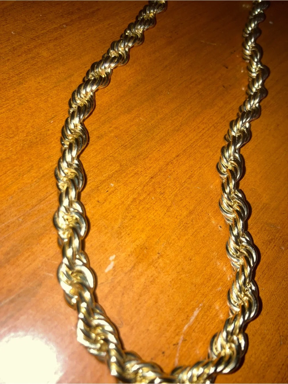 Men or Womens princess cut Gold filled Rope Chain Necklace Twisted Link